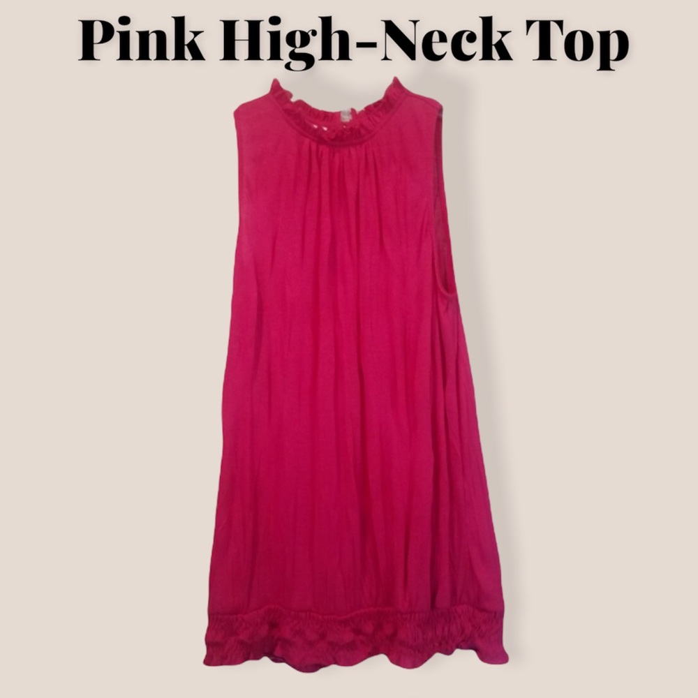Pink High-Neck Top